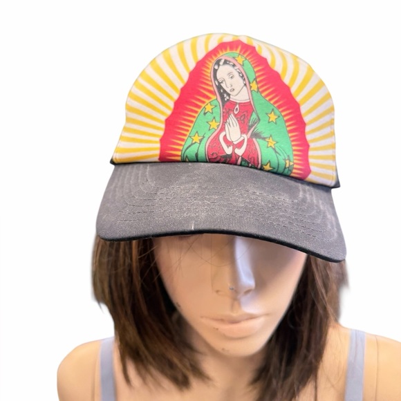 Our Lady of Guadalupe Mesh Adjustable Trucker Billed Cap Hat Unisex - Picture 3 of 10